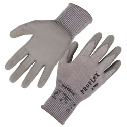 Ergodyne Proflex 7024 PU-Coated Cut-Resistant Gloves, Large, Gray