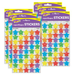 Trend superShapes Stickers, Super Stars, 180 Stickers Per Pack, Set Of 6 Packs