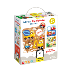 Banana Panda Match The Vehicles Puzzles, 6 Puzzles, Ages 2+