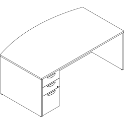 Lorell® Prominence 2.0 72"W x 24"D Left-Pedestal Computer Desk, Gray Elm