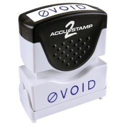 AccuStamp2 Void Stamp, Shutter Pre-Inked One-Color VOID Stamp, 1/2" x 1-5/8" Impression, Blue Ink