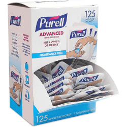 PURELL SINGLES™ Advanced Gel Hand Sanitizer Packets, 1.2 mL, Unscented, Pack Of 125 Packets