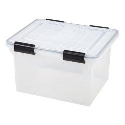 IRIS Letter and Legal Size WEATHERTIGHT File Box, 10 7/8"H x 14 1/2"W x 18"D, Clear, Pack of 6