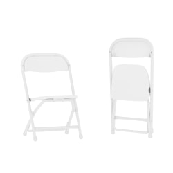Flash Furniture 2 Pack Kids Plastic Folding Chair, White