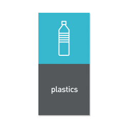 simplehuman Magnetic Plastic Trash Label, 4" x 8", Gray