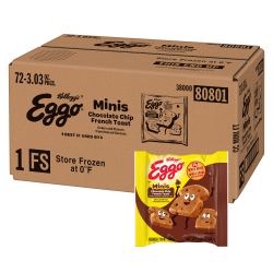 Eggo Bites Mini Chocolate Chip French Toasts, 3.03 Oz, Carton Of 72 French Toasts