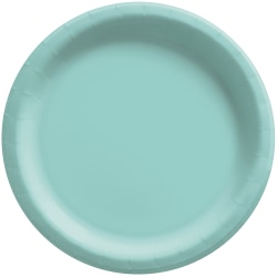 Amscan Round Paper Plates, 8-1/2", Robin's Egg Blue, Pack Of 150 Plates