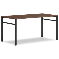 HON® Mod Table Desk With U-Legs, 29"H x 60"W x 30"D, Black/Sepia Walnut