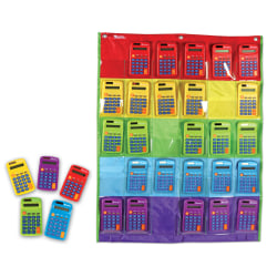 Learning Resources Rainbow LER0009 Display Calculators & Storage Chart, Set Of 30 Calculators