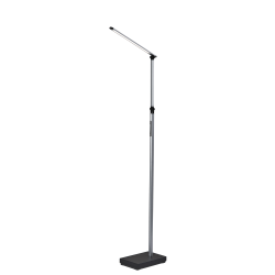 Adesso® Simplee Lennox LED Floor Lamp, 61-1/2"H, Silver Shade/Black Base