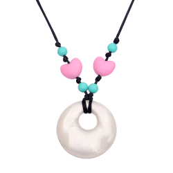 The Pencil Grip Silicone Teething Necklace, 26", Heart