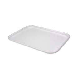 Pactiv Evergreen Foam Trays, Supermarket, #1216, 16-1/4" x 12-5/8" x 5/8", White, Pack Of 100 Trays