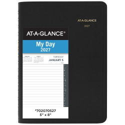 AT-A-GLANCE® 2027 Daily Half-Hour Appointment Book Planner, Black, Small, 5" x 8"