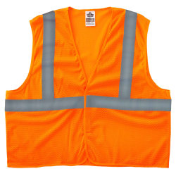 Ergodyne GloWear Safety Vest, Super Econo, Type-R Class 2, 4X/5X, Orange, 8205HL