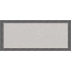 Amanti Art Rectangular Non-Magnetic Cork Bulletin Board, Gray, 32" x 14", Dixie Blue Gray Rustic Wood Frame