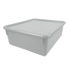 Romanoff Double Stowaway Tray With Lid, 5-1/2"H x 13-1/2"W x 16"D, White