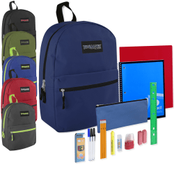Trailmaker Backpack And 20-Piece School Supply Set, 6 Assorted Colors, Pack Of 24 Sets