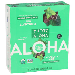 Aloha Plant Protein Bars, Organic Chocolate Mint, 1.98 Oz, Total Qty 12