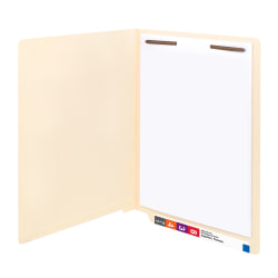 Smead® End-Tab Folders With Fastener, 8 1/2" x 14", Legal, Manila, Box of 50