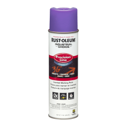 Rust-Oleum Industrial Choice M1800 System Water-Based Precision Line Inverted Marking Paint, 17 Oz, Fluorescent Purple, Pack Of 12 Cans
