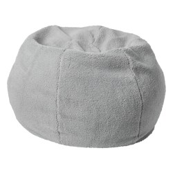 Flash Furniture Small Bean Bag Chair For Kids And Teens, Gray Sherpa