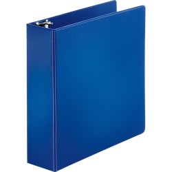 Business Source Basic 3-Ring Binder, 3" Round Rings, Dark Blue