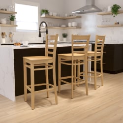 Flash Furniture Wooden Restaurant Barstool With Ladder Back, Natural