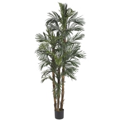 Nearly Natural 6'H Silk Robellini Palm Tree With Pot, Green