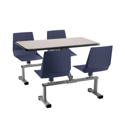 National Public Seating Cluster Swivel Booth, 33"H x 48"W x 24"D, Gray Nebula Table/Navy Seats