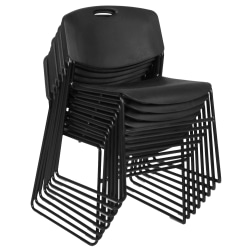 Regency Zeng Polyurethane Armless Stacking Chairs, Black, Pack Of 8 Chairs