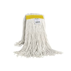 Globe Commercial Products Cot-Pro Cotton Narrow Band Wet Cut End Mop, 24 Oz, 7" x 19-1/2", White