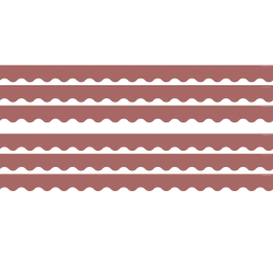 Teacher Created Resources Scalloped Border Trim Packs, 35’, Deep Rose, Set Of 6 Packs