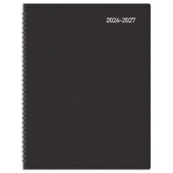 2026-2027 Office Depot® Brand 14-Month Weekly/Monthly Academic Planner, Horizontal Format, 8" x 11", 30% Recycled, Black, July 2026 To August 2027