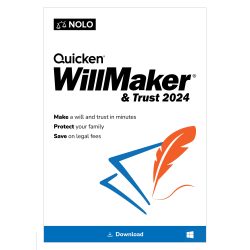 Individual Software QUICKEN WillMaker & Trust, 2024, For 1 Device, 1-Year Subscription, Windows 10/11, Download