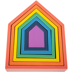 Tickit Rainbow Architect Houses, Set Of 7