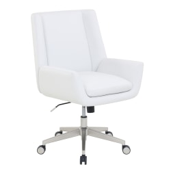 Serta® SitTrue™ Montair Faux Leather Mid-Back Manager Chair, White