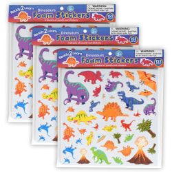 Ready 2 Learn Foam Stickers, Dinosaurs, Pack Of 152 Stickers, Set Of 3 Packs