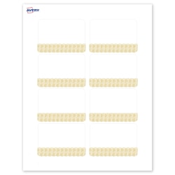Avery® Printable Adhesive Name Badges With Preprinted Designs, Rectangle, S00-EX6, 2-1/3" x 3-3/8", Matte White With Gold Lace Trim Design, Pack Of 80