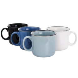 Mr. Coffee Mr. Colebrook Speckled Stoneware 4-Piece Mug Set, 18 Oz, Assorted Colors