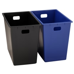 Erwyn Products Cordoba Family Recycle Wastebasket Liners, 32-Quart, Black/Blue, Set Of 6 Liners