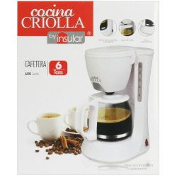 Cocina Criolla 6-Cup Coffee Maker, White