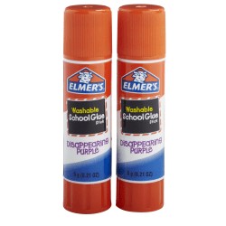 Elmer's Disappearing Purple School Glue Sticks, 0.21 oz, 2 Count