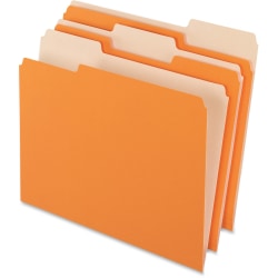 Pendaflex® 2-Tone Color Folders, 1/3 Cut, Letter Size, Orange, Pack Of 100