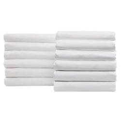 1888 Mills Naked King Fitted Sheets, 78" x 80" x 15", White, Pack Of 12 Sheets