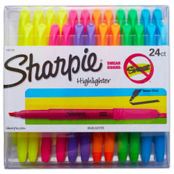 Sharpie Accent Pocket Highlighters, Chisel Tip, Assorted Barrel Colors, Assorted Ink Colors, Pack Of 24 Highlighters