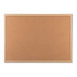 U Brands Cork Bulletin Board, 23" X 17", Birch Wood Frame