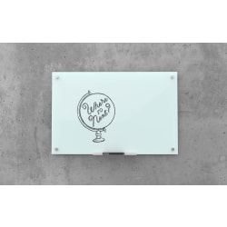 U Brands® Frameless Non-Magnetic Glass Dry-Erase Board, 96" X 48", Frosted White (Actual Size 96" x 47")