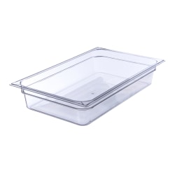 StorPlus Full-Size Plastic Food Pans, 4"H x 12 3/4"W x 20 3/4"D, Clear, Pack Of 6