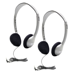 HamiltonBuhl® Personal On-Ear Stereo Headphones, Black/Gray, Pack Of 2 Headphones, HECHA2-2