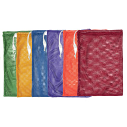 Champion Sports Mesh Equipment Bags, 18"H x 12"W, Assorted Colors, Pack Of 6 Bags